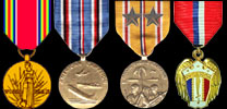 Victory Medal; American Theater, Asiatic Pacific Pedal w/two stars; Philippine Liberation Medal