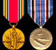 WWII Victory Medal; American Area Campaign Medal